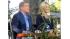 Regis and Kelly on stage before the start of the...