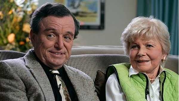 Barbara Billingsley and Jerry Mathers, members of the cast of 'Leave It To Beaver,' are seen as they are reunited in Santa Monica, Calif. Thursday, Sept. 27, 2007. Billingsley died on Saturday, Oct. 16, 2010 in her Santa Monica home.