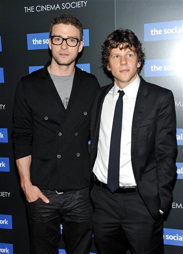 Actors Justin Timberlake, left, and Jesse...