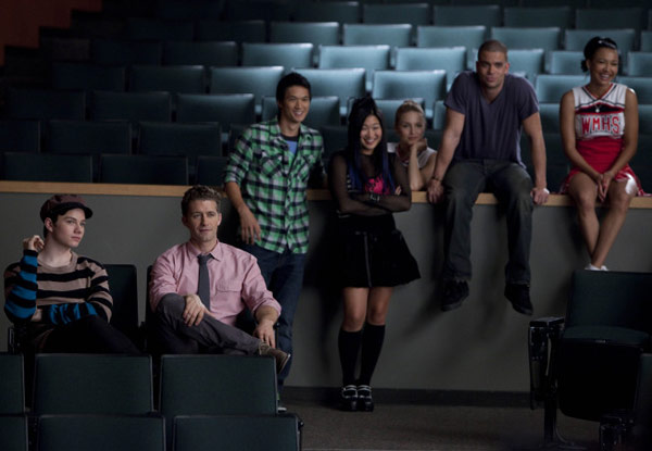 The Glee club watch Sunshine perform in...