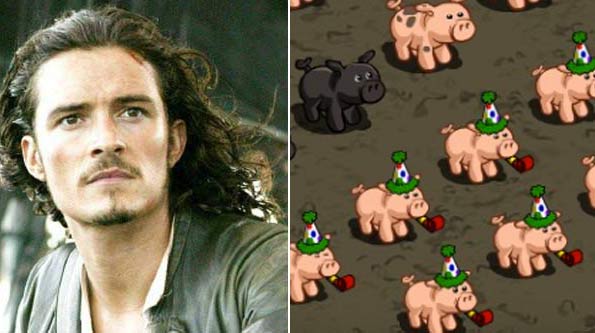 Orlando Bloom is afraid of pigs. (Pictured:...