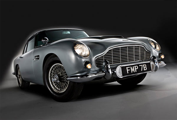 The silver 1964 Aston Martin DB5 car used by James Bond in the 007 films was sold for $4.6 million at London auction in October 2010.