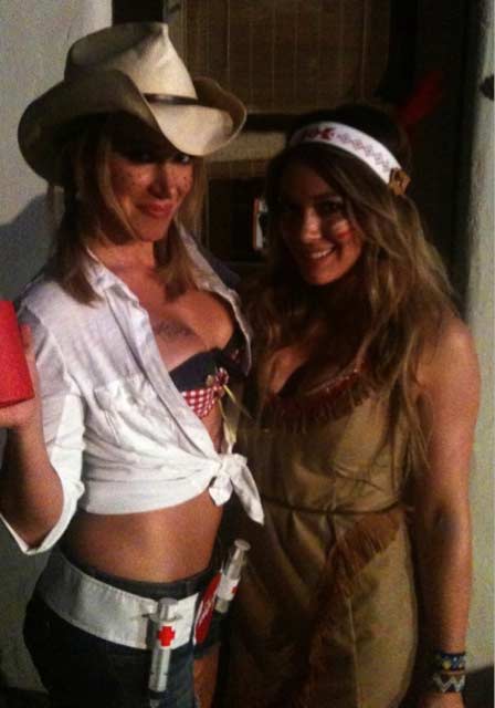 <div class="meta image-caption"><div class="origin-logo origin-image "><span></span></div><span class="caption-text">Haylie Duff, Hilary Duff&#39;s sister, Tweeted on Oct. 31, 2010: &#39;@HilarybeeC and me! I&#39;m a redneck and she&#39;s a native American!&#39; (twitter.com&#47;HaylieK)</span></div>