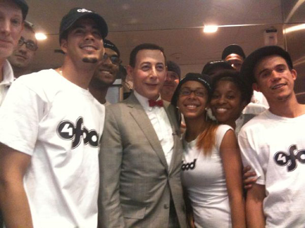 Pee-wee Herman visited 4Food, a custom burger...