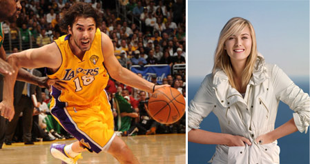 Los Angeles Lakers guard, Sasha Vujacic and...