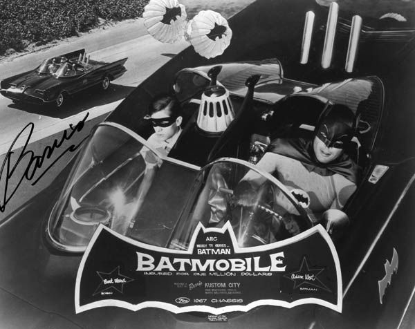 A photo of the original Batmobile.