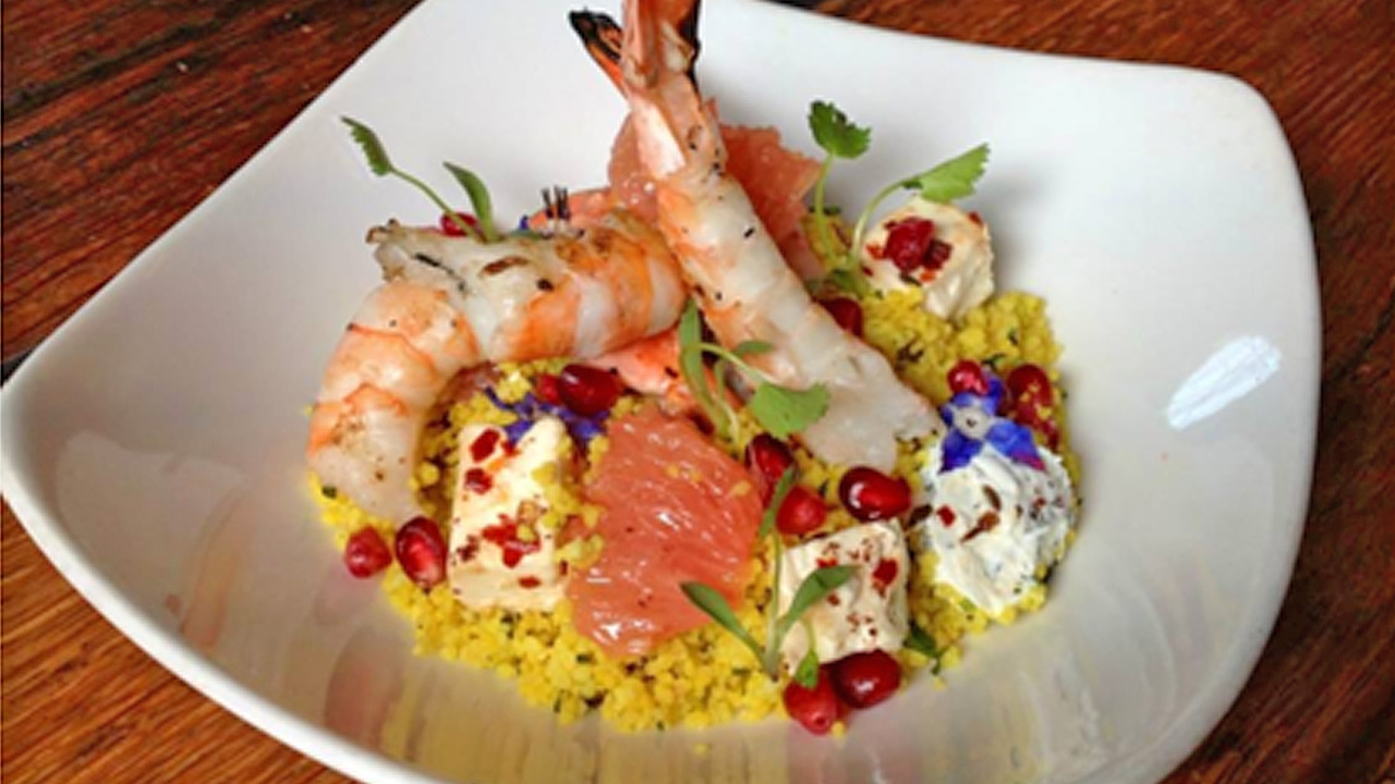 MP Post Chef David Le Favre's Pomegranate Cous Cous & Grilled Shrimp