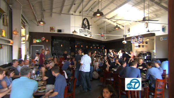 Golden Road brews are served up at the brewery's on-site pub, which has become a popular lunch and after-work stop.