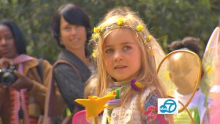 A little girl participates in A Faery Hunt, an outdoor show held in parks throughout Los Angeles.