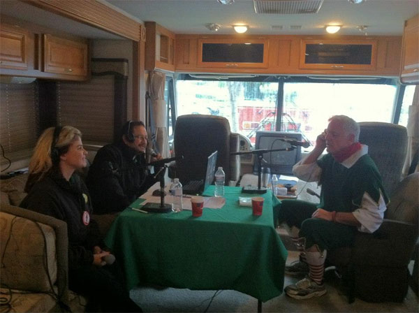 Garth the Elf on K-FROG 95.1 radio at the Spark of Love Toy Drive in Ontario on Friday, Nov. 30, 2012.