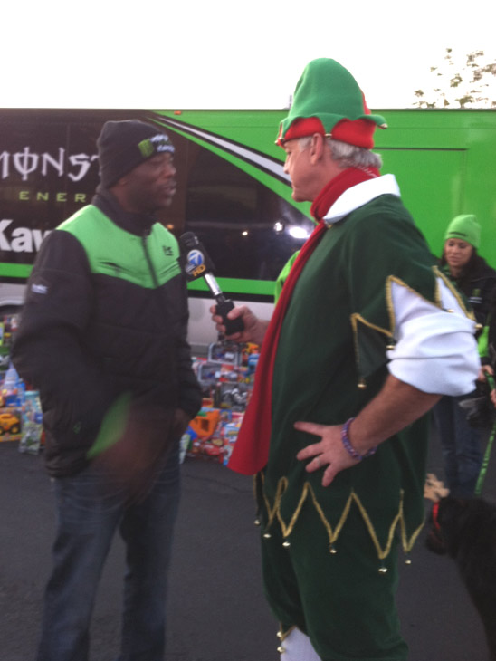 Garth the Elf talks to a Kawasaki representative...
