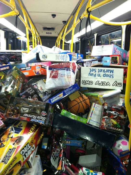 Bus #5 stuffed! The fifth bus was packed full of...