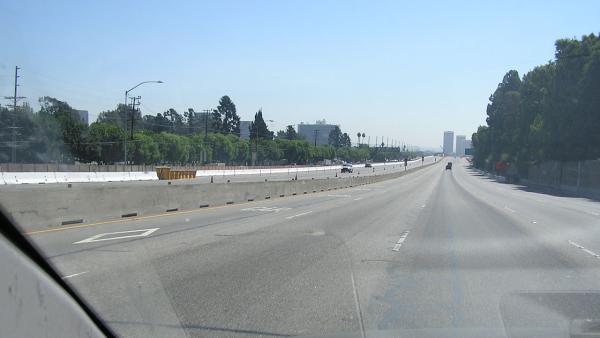 ABC7 news writer Steve Skootsky sent in this photo of a deserted 405 Freeway, just south of the Sunset onramp, which was open to southbound traffic on Sunday, Sept. 30, 2012.