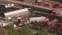 An accident involving three big rigs shut down...