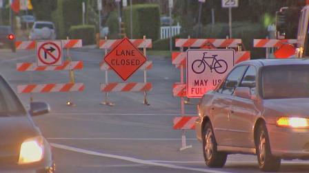 Closure signs are shown near Coldwater Canyon Avenue in Studio City in this 2013 photo.