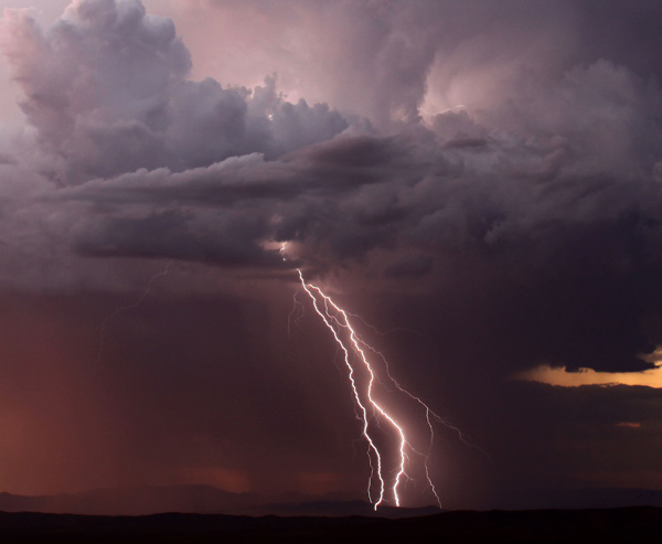 From ABC7 viewer Gene Blevins, lightning bolts...