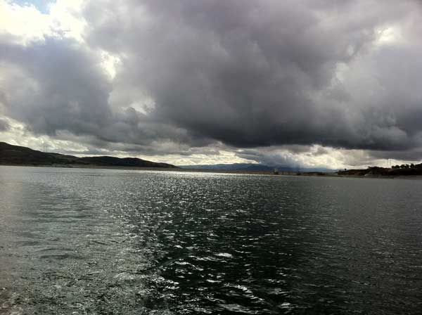 ABC7 viewer John Ragsdale sent in this photo of clouds over Castaic Lake in Castaic, Calif. on Sunday Nov. 6, 2011.