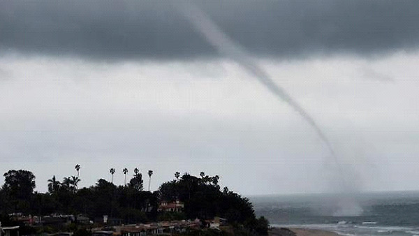 ABC7 viewer Jennifer Berg sent in this photo of a water spout off the coast in San Clemente on Friday, April 13, 2012.