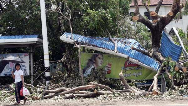Myanmar cyclone damage