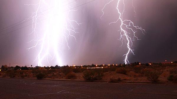 ABC7 viewer Ed Smith sent in this photo of lightning from Ridgecrest on Tuesday, Oct. 19, 2010.