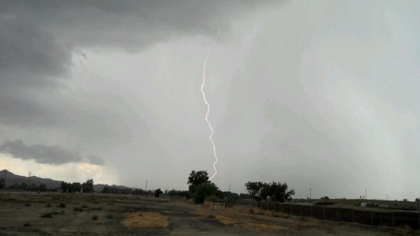 ABC7 viewer Justin Dewey sent in this photo of lightning in San Jacinto on Thursday, August 30, 2012.