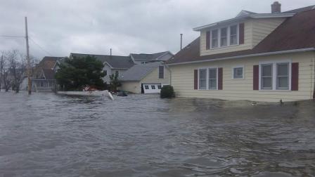 A flooded street in Seaside Heights, N.J., is seen in the wake of Superstorm Sandy on Tuesday, Oct. 30, 2012.