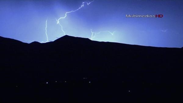 Residents in Hesperia saw the night sky light up after a storm system brought some lightning to the area Sunday, July 21, 2013.
