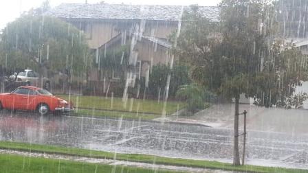 ABC7 viewer Donna Gera took this photo of the rain falling in the city of Cypress on Thursday, Feb. 6, 2014.