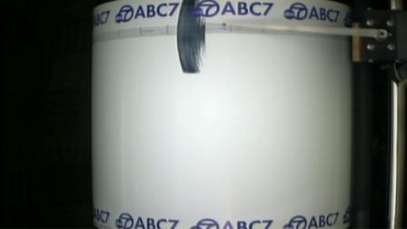 The ABC7 quake cam registers a magnitude-3.7 earthquake in the La Verne area on Thursday, Sept. 19, 2013.