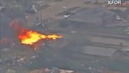 A fire broke out following a tornado that struck a neighborhood in Moore, Okla., on Monday, May 20, 2013.