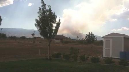 An ABC7 viewer sent in this photo of a large brush fire in Pinon Hills that consumed dozens of acres Saturday.