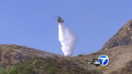 A brush fire that started in Lake View Terrace Saturday may have been the result of arson, according to fire officials.