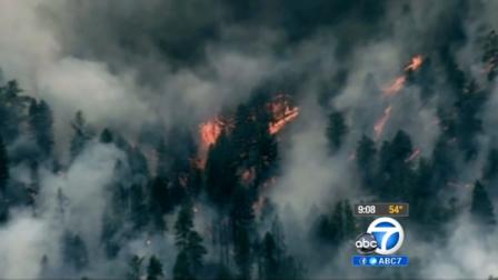 An aerial view of the wildfire burning southwest of Denver.