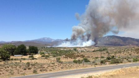 Tom McGiffin sent in this photo of a brush fire burning in Anza in Riverside County on Friday, June 29, 2012.