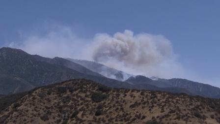 The Hathaway Fire burning in the northern portion of the Morongo Reservation area in Riverside County sends smoke billowing into the air on Monday, June 10, 2013.