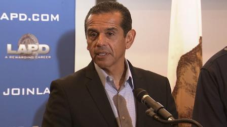 Mayor Antonio Villaraigosa held a news conference at the LAPD headquarters on Friday, June 28, 2013.