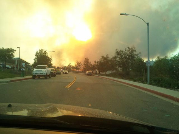ABC7 viewer Bree Widmark posted this photo of the Murrieta fire on the ABC7 Facebook wall on Sunday, Sept. 23, 2012.