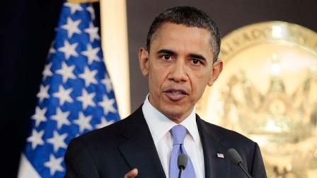 President Barack Obama answers question on the ongoing situation in Libya during his joint news conference with President of El Salvador Mauricio Funes