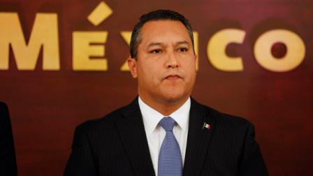 In this Wednesday July 14, 2010, Mexicos Interior Minister Francisco Blake Mora attends his his swearing in ceremony at Los Pinos presidential residence in Mexico City. The Mexican government said Friday Nov. 11, 2001, that Mora, Mexicos No. 2 government official next to the president, has died in a helicopter crash with seven others, including the pilot.
