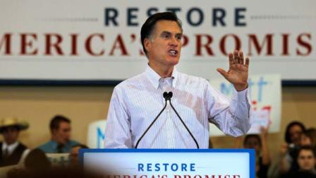 Republican presidential candidate, former Massachusetts Gov. Mitt Romney speaks at a campaign rally at Tri-City Christian Academy in Chandler, Arizona