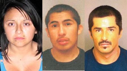 Authorities have issued an AMBER Alert for 16-year old Eunice Serrato (left). 19-year-old Juan Salazar, Jr. (center) and 39-year old Juan Salazar, Sr. (right) have been named persons of interest in the case. Anyone with information is asked to call 9-1-1 immediately.