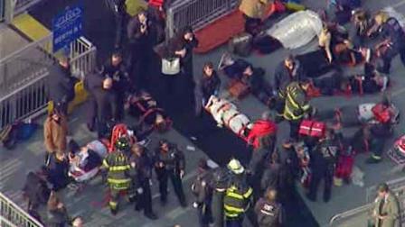 A commuter ferry had a hard landing when it pulled into a Lower Manhattan pier, injuring more than a dozen people.