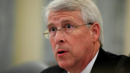 FILE - In this Tuesday, March 2, 2010 picture, Senate Commerce Committee member Sen. Roger Wicker, R-Miss., questions witnesses on Capitol Hill in Washington during the committees hearing on Toyota. (AP Photo/Manuel Balce Ceneta)