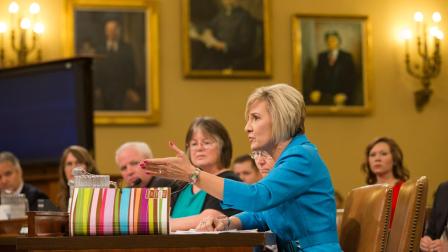 Becky Gerritson, with the Wetumpka, Ala. Tea Party, testifies during a House Ways and Means Committee hearing of organizations that say they were unfairly targeted by the Internal Revenue Service while seeking tax-exempt status