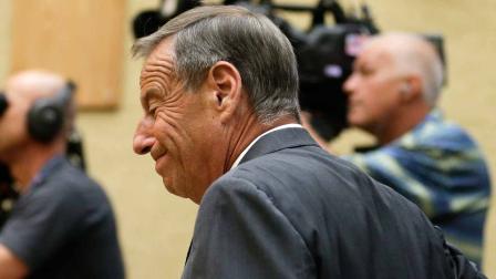 San Diego Mayor Bob Filner arrives to speak to city council during a city council meeting Friday, Aug. 23, 2013, in San Diego. Filner agreed Friday to resign on Aug. 30, bowing to enormous pressure after lurid sexual harassment allegations brought by at least 17 women eroded his support after just nine months as leader of the U.S. border city. (AP Photo/Gregory Bull)