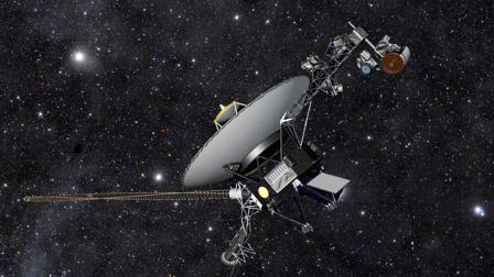 This artist rendering released by NASA shows NASAs Voyager 1 spacecraft barreling through space.