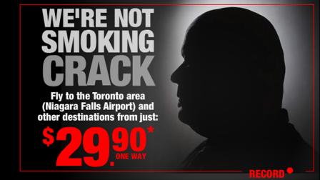 Spirit Airlines sells Rob Ford Crack Cheap Flights to Toronto Area