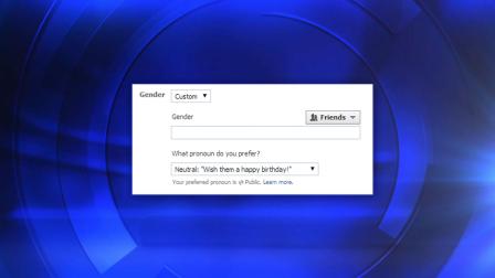 Screenshot of new Facebook gender options
