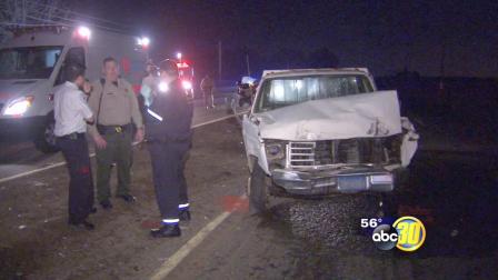 Authorities investigate a fatal traffic accident near Temperance and Jensen avenues in Southeast Fresno on Thursday, Feb. 13, 2014.