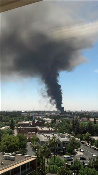 Fire burns a pile of carpets in south of...